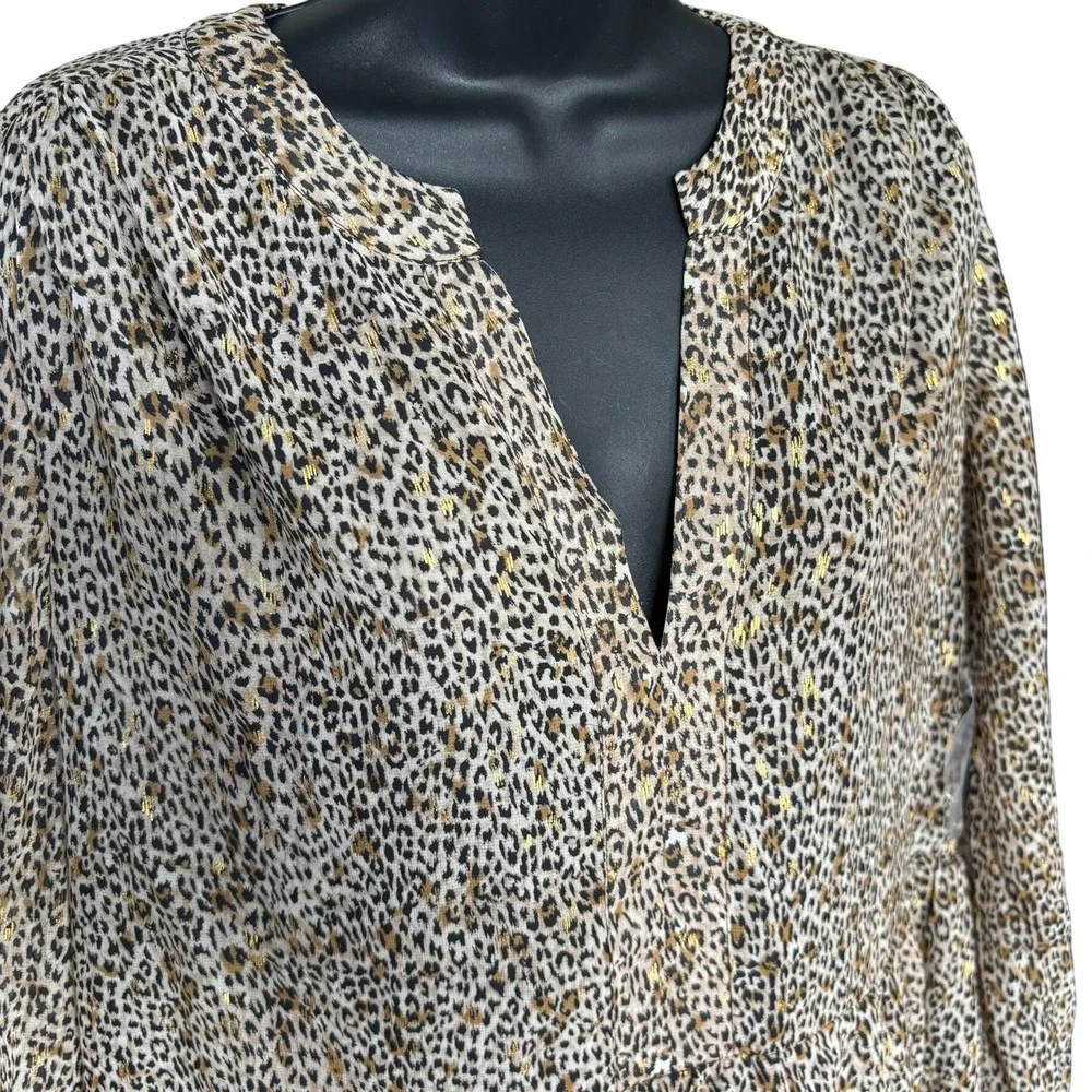 Vince Camuto Off the‎ Grid Leopard Print Mini Dress Sz M Chiffon Maximalism